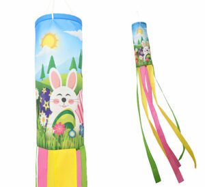 Spring Easter Bunny Windsock | Durable Outdoor Hanging Yard | 60-Inch
